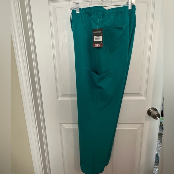 Women's EDS Essentials Drawstring Scrub Pants Teal 3X Petite - Picture 6 of 14
